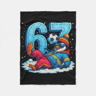 67 Penguin Soccer Funny Winter Meme Gift _2 Fleece Blanket