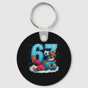 67 Penguin Soccer Funny Winter Meme Gift _2 Key Ring
