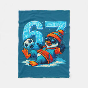 67 Penguin Soccer Funny Winter Meme Gift  Fleece Blanket