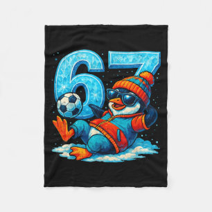 67 Penguin Soccer Funny Winter Meme Gift  Fleece Blanket