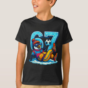 67 Penguin Soccer Funny Winter Meme Gift T-Shirt