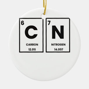67 Periodic Table Element Chemistry Mason Meme  Ceramic Tree Decoration