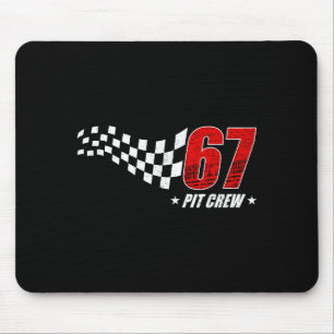 67 pit crew six seven racing birthday race car dad mouse mat