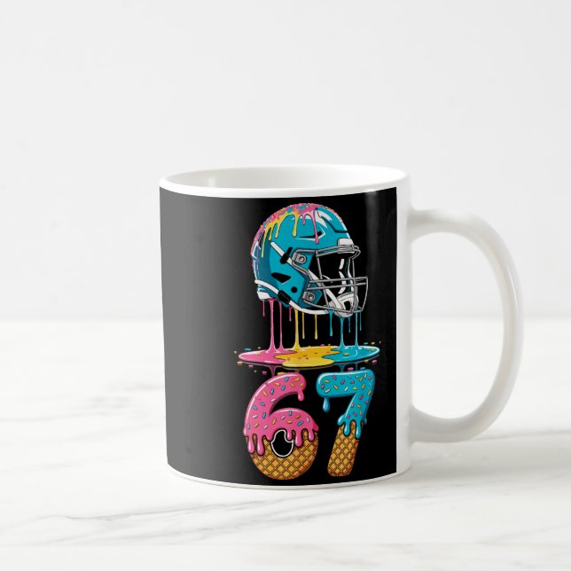 67 Player 67th Birthday Ice Cream American Footbal Coffee Mug (Right)