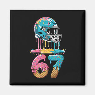 67 Player 67th Birthday Ice Cream American Footbal Magnet