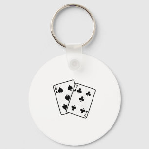 67 Playing Cards Meme Funny Six Seven Key Ring
