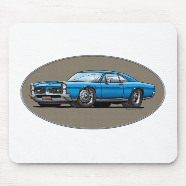 67 Pontiac GTO_blue Mouse Mat (Front)