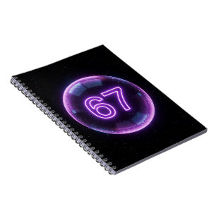 67 Purple with Black Sparkles in background Notebook