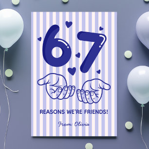 67 Reasons We’re Friends! Kids Valentine’s Day Holiday Card
