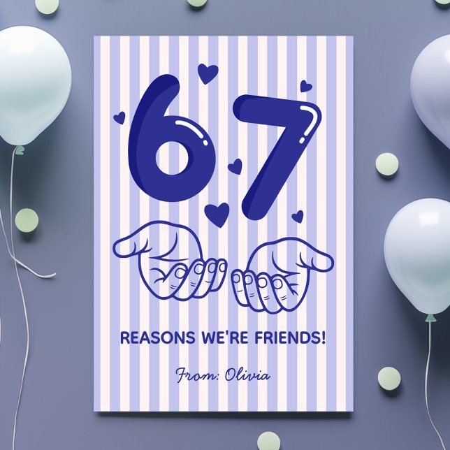 67 Reasons We’re Friends! Kids Valentine’s Day Holiday Card (Creator Uploaded)