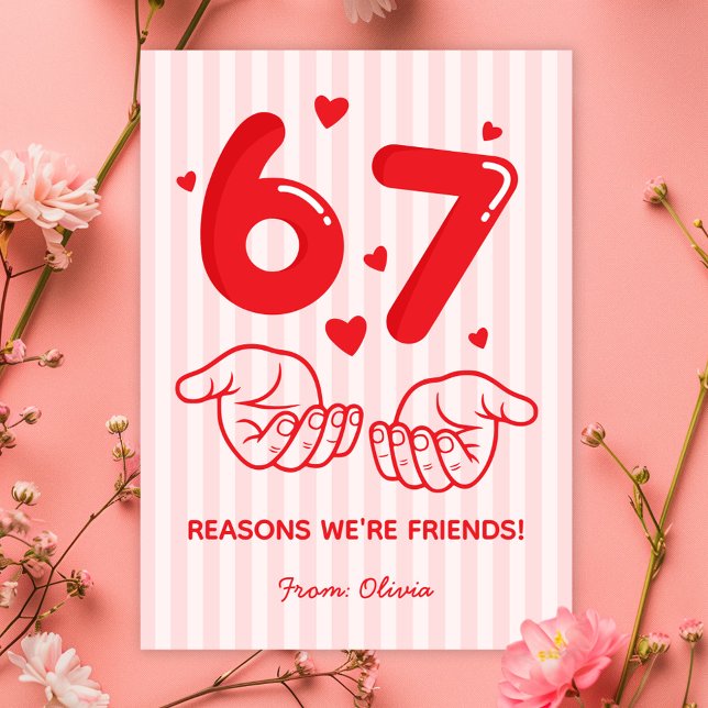 67 Reasons We’re Friends! Kids Valentine’s Day Holiday Card (Creator Uploaded)