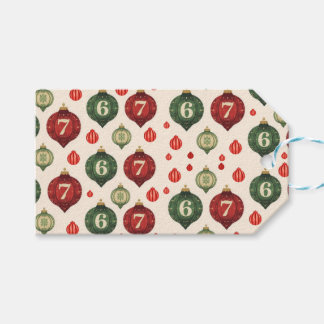 67 Retro Christmas Ornament Wrapping Paper Gift Tags