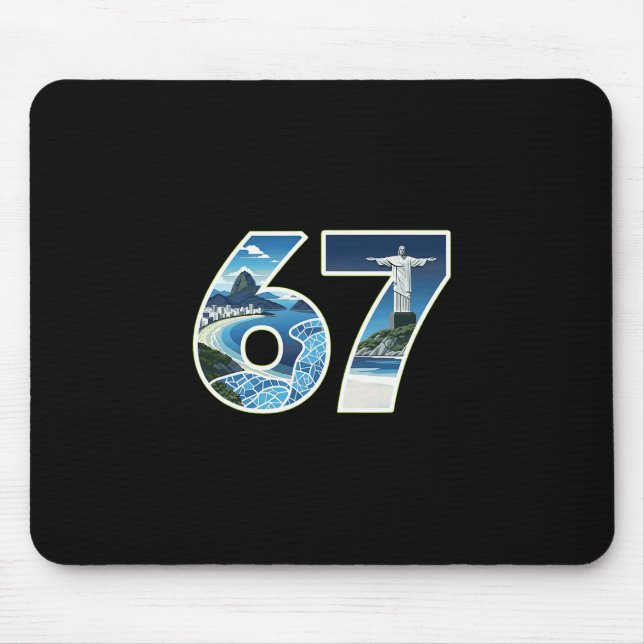 67 Rio Landmarks Illustration  Mouse Mat (Front)