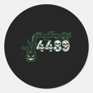 67 Root Six Seven 6 7 Meme Funny Halloween Pumpkin Classic Round Sticker