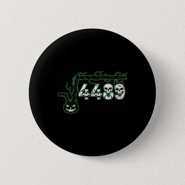 67 Root Six Seven 6 7 Meme Funny Halloween Pumpkin Cm Round Badge (Front)