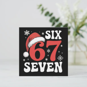 67 Santa Hat Christmas Six Seven Funny Sayings Holiday Card