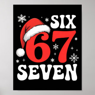 67 Santa Hat Christmas Six Seven Funny Sayings Poster