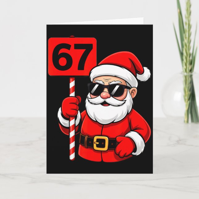 67 Santa Meme 6 7 Funny Christmas 6-7 Six Seven Xm Card (Front)