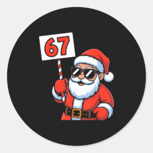67 Santa Six Seven Christmas Classic Round Sticker
