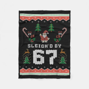 67 Santa Ugly Christmas Six Seven Fleece Blanket