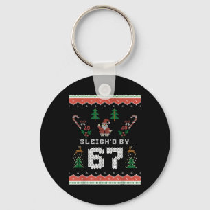 67 Santa Ugly Christmas Six Seven Key Ring