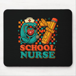 67 School Nurse Days Pencil Heart Funny Medical Mouse Mat