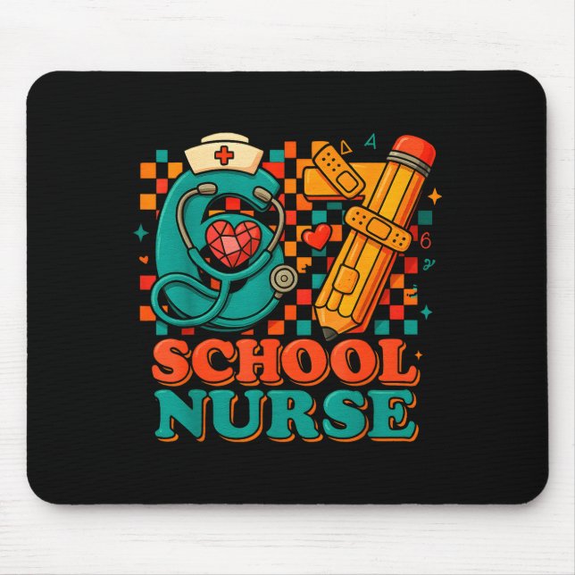 67 School Nurse Days Pencil Heart Funny Medical  Mouse Mat (Front)