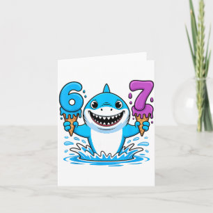 67 Shark Six Seven Ice Cream Drip Funny Gen Alpha  Card