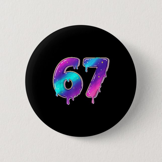 67 Shirt, 67 Meme Baseball Lifestyle 101 Apparel Y 6 Cm Round Badge (Front)