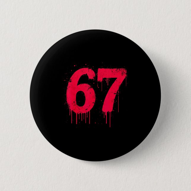 67 Shirt, 67 Meme Six Seven Men Teen Kids Funny  6 Cm Round Badge (Front)