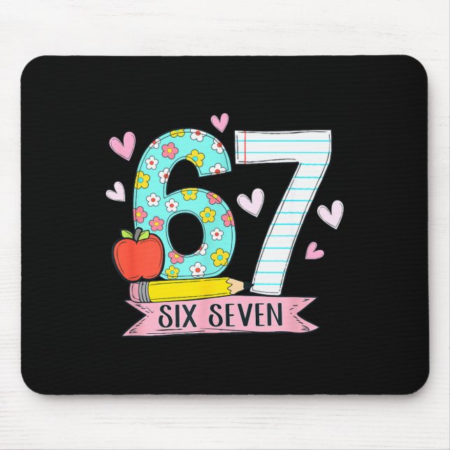 67 Shirt For Teachers 67 Meme Women Teacher Six Se Mouse Mat (Front)