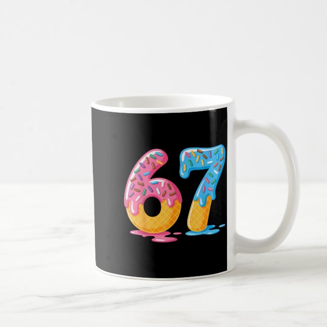 67 Shirt Ice Cream Shorts Funny Meme Slang Six Sev Coffee Mug (Right)