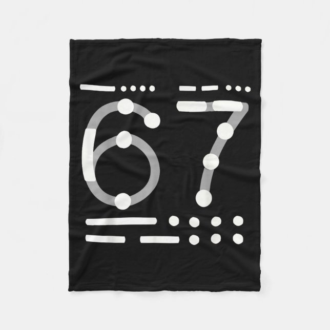 67 Shirt, Morse Code 67 Kid Meme Six Seven Graphic Fleece Blanket (Front)
