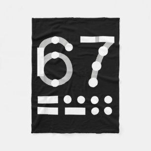 67 Shirt, Morse Code 67 Kid Meme Six Seven Graphic Fleece Blanket