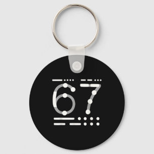 67 Shirt, Morse Code 67 Kid Meme Six Seven Graphic Key Ring