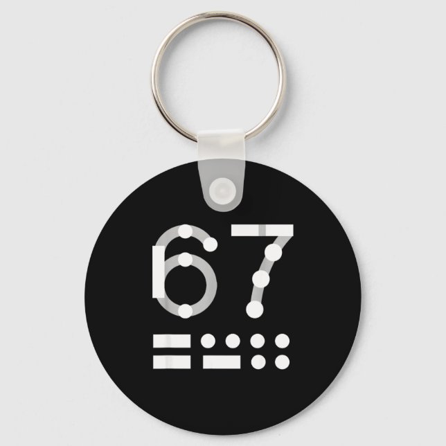 67 Shirt, Morse Code 67 Kid Meme Six Seven Graphic Key Ring (Front)