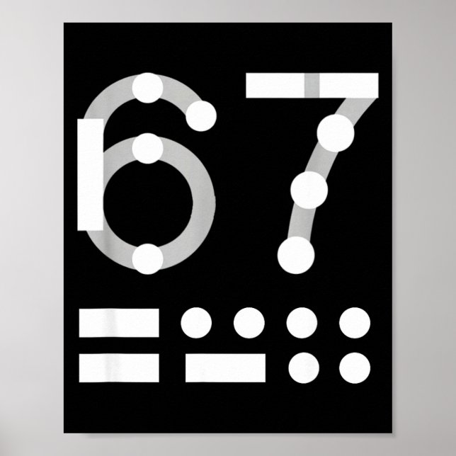67 Shirt, Morse Code 67 Kid Meme Six Seven Graphic Poster (Front)