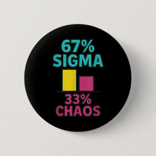 67% Sigma 33% Chaos 67 Aura Energy Six Seven Rizz  6 Cm Round Badge
