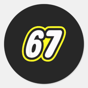 67 Six Seven 6 7 Boys Girls Kids Teens Tee Classic Round Sticker