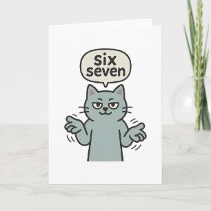 67 Six Seven 6-7 Cat - Funny Kids Gaming Brainrot Card