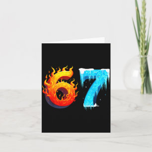 67 Six Seven 6-7 Flaming Ice – Funny Teen Kids Bra Card