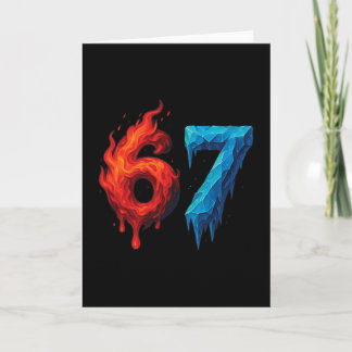 67 Six Seven 6-7 Flaming Ice - Funny Teen Kids Bra Card