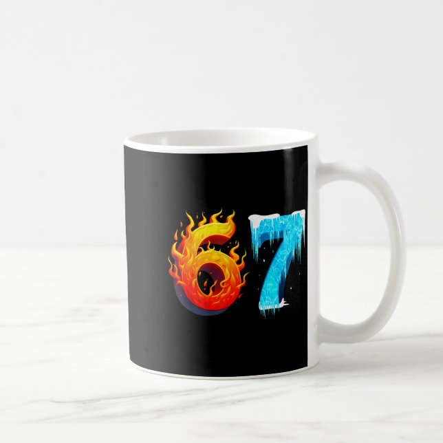 67 Six Seven 6-7 Flaming Ice – Funny Teen Kids Bra Coffee Mug (Right)
