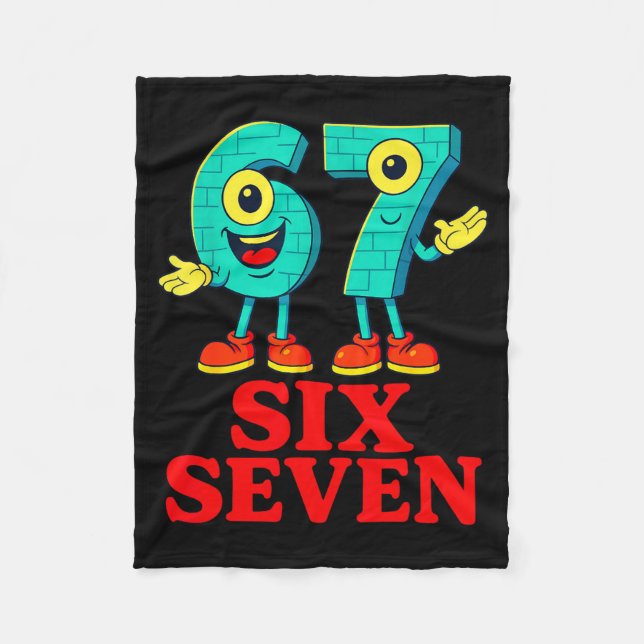 67 Six Seven 6-7 Funny Italian Brainrot Fun Kids G Fleece Blanket (Front)