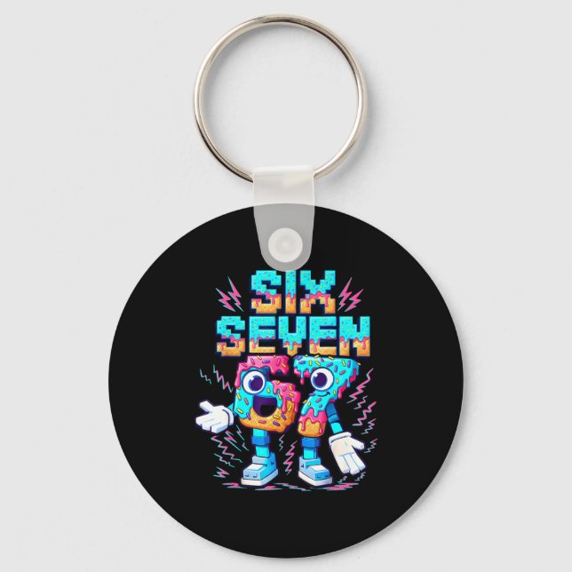 67 Six Seven 6-7 - Funny Italian Brainrot Ice Crea Key Ring (Front)