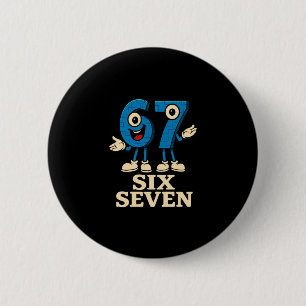 67 Six Seven 6-7 - Funny Italian Brainrot Kids Gam 6 Cm Round Badge