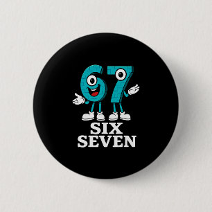 67 Six Seven 6-7 - Funny Italian Brainrot Kids Gam 6 Cm Round Badge