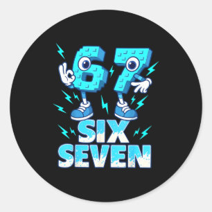 67 Six Seven 6-7 - Funny Italian Brainrot Kids Gam Classic Round Sticker