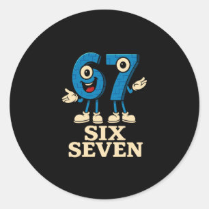 67 Six Seven 6-7 - Funny Italian Brainrot Kids Gam Classic Round Sticker