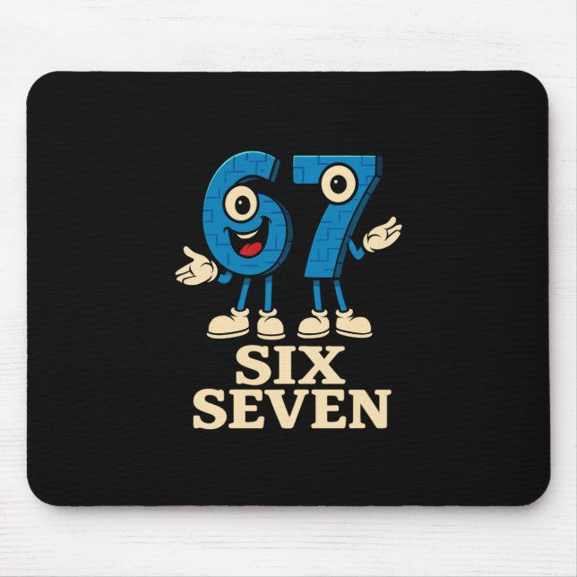 67 Six Seven 6-7 - Funny Italian Brainrot Kids Gam Mouse Mat (Front)